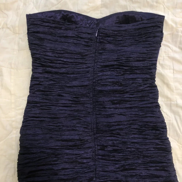Daisy Strapless Bodycon Mini Purple Dress XS Shantung Formal - Picture 5 of 7